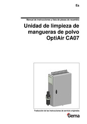 Gema OptiAir CA07 Manual De Instrucciones Y Lista De Piezas De Recambio