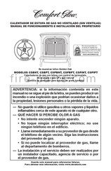 Comfort Glow CSPINT Manual De Funcionamiento