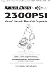 Briggs & Stratton Speed Clean 2300PSI Manual Del Propietário