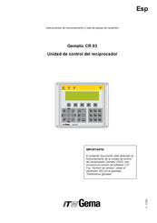 ITW Gema Gematic CR 03 Instrucciones De Funcionamiento Y Lista De Piezas De Recambio