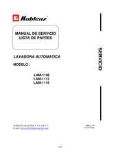 Koblenz LAM-1116 Manual De Servicio Lista De Partes