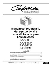 COMFORT-AIRE RAD-283M Manual Del Propietário