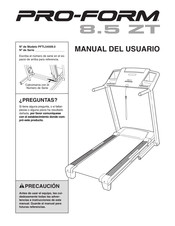 Pro-Form 8.5 ZT Manual Del Usuario