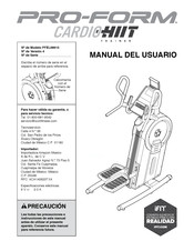 Pro-Form CARDIO HIIT TRAINER Manual Del Usuario