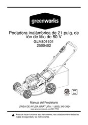 GreenWorks GLM801601 Manual Del Propietário