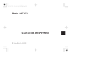 Honda ANF125 Manual Del Propietário