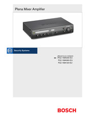 Bosch Security Systems Plena Serie Manual De Uso