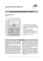 3B SCIENTIFIC PHYSICS Escola 100 Instrucciones De Uso