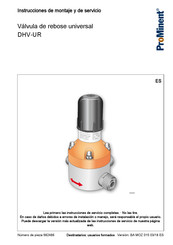 ProMinent DHV-UR DN 20 Instrucciones De Montaje Y De Servicio