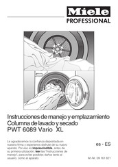 Miele professional PWT 6089 Vario XL Instrucciones De Manejo Y Emplazamiento