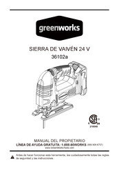 GreenWorks 36102a Manual Del Propietário