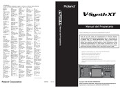 Roland V-Synth XT Manual Del Propietário