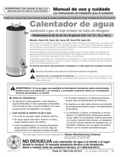 Rheem Manufacturing PG Serie Manual De Uso Y Cuidado