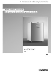 Vaillant ecoPOWER 4.7 VNC 138+5P Instrucciones De Instalación Y Mantenimiento