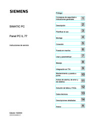 Siemens SIMATIC PC IL 77 Instrucciones De Servicio