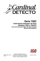 Cardinal Detecto 758C Serie Manual Del Propietário