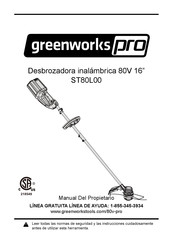 GreenWorks Pro ST80L00 Manual Del Propietário