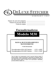 DeLuxe Stitcher M30 Manual De Funcionamiento Y Mantenimiento