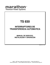 THOMSON marathon TS 830 Manual De Servicio, Instalacion Y Operacion