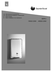 Saunier Duval SDPV I 3000/2 230V Instrucciones De Instalación Y Mantenimiento