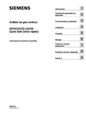 Siemens SIPROCESS GA700 Instrucciones De Servicio Resumidas