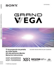 Sony GRAND WEGA KDF-60XBR950 Manual De Instrucciones