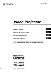 Sony Bravia VPL-AW15 Manual De Instrucciones