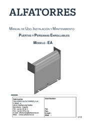 ALFATORRES EA Manual De Uso, Instalación Y Mantenimiento