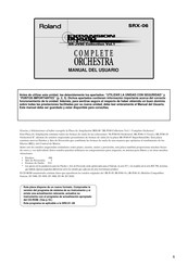Roland SR-JV80 Collection Vol.1 Complete Orchestra Manual Del Usuario