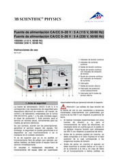 3B SCIENTIFIC PHYSICS 1003561 Instrucciones De Uso