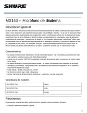 Shure MX153 Manual De Instrucciones