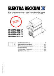 Metabo Elektra Beckum MIG MAG 232 EP Manual De Uso