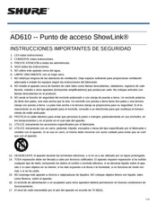 Shure AD610 Instrucciones Importantes De Seguridad