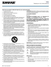 Shure P3RA Instrucciones Importantes De Seguridad