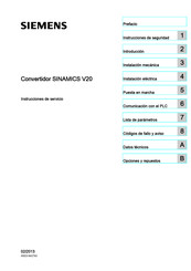 Siemens SINAMICS V20 Instrucciones De Servicio