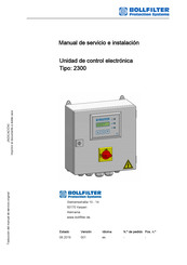 Bollfilter 2300 Manual De Servicio