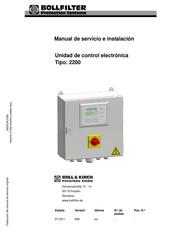 Bollfilter 2200 Manual De Servicio E Instalación