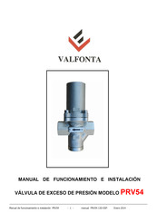 VALFONTA PRV54 Manual De Funcionamiento E Instalacion