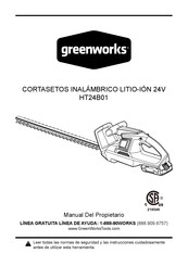 GreenWorks HT24B01 Manual Del Propietário