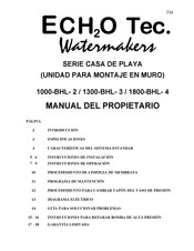 ECHO Tec Watermakers 1300-BHL-3 Manual Del Propietário