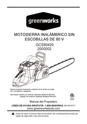 GreenWorks GCS80420 Manual Del Propietário