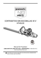 GreenWorks HT40L00 Manual Del Propietário