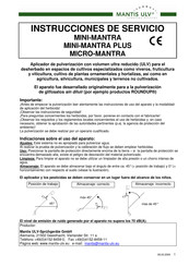 Mantis MINI-MANTRA PLUS Instrucciones De Servicio