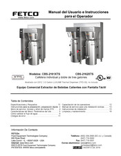 Fetco CBS-2162XTS Manual Del Usuario E Instrucciones Para El Operador