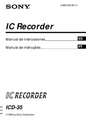 Sony IC RECORDER ICD-35 Manual De Instrucciones