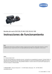 schmalz EVE-OG 25-40 Instrucciones De Funcionamiento