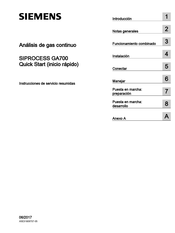 Siemens SIPROCESS GA700 Instrucciones De Servicio Resumidas