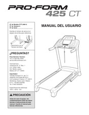 Pro-Form 425 CT PFTL49612 Manual Del Usuario