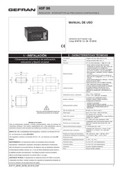 gefran 40F 96 Manual De Uso