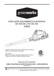 GreenWorks 24602 Manual Del Propietário